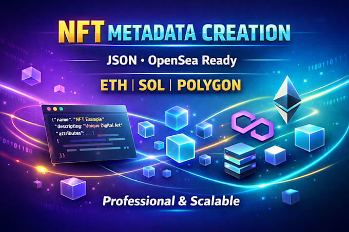 create nft metadata json for ethereum, solana and polygon