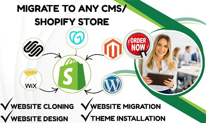 website migration migrate wordpress lovable wix godaddy magento to shopify store
