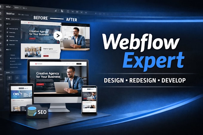 design webflow website as a professional webflow expert