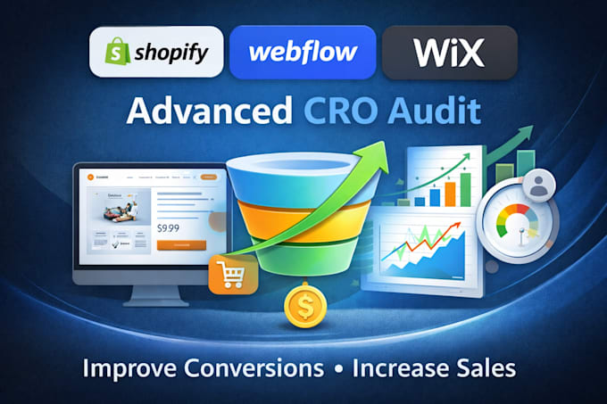 improve shopify webflow wix conversion rate with advanced cro audit