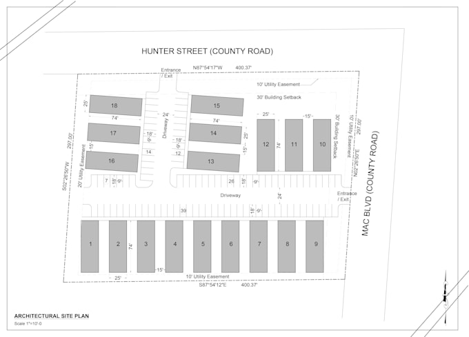 draw property site plan plot plan landscape plan for permit in 24 hours
