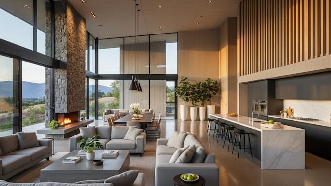 provide 3d exterior and interior home design with realistic model and rendering