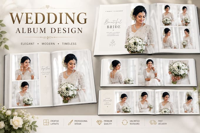 do luxury wedding and event album book designs with editing