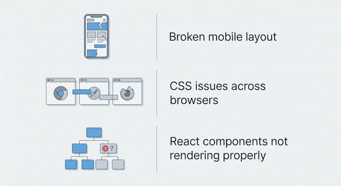 fix HTML CSS javascript or react bugs in 1 day
