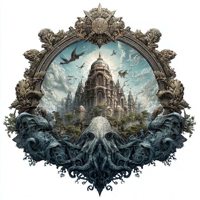 design mythical beasts, monsters, fantasy logo or illustrations