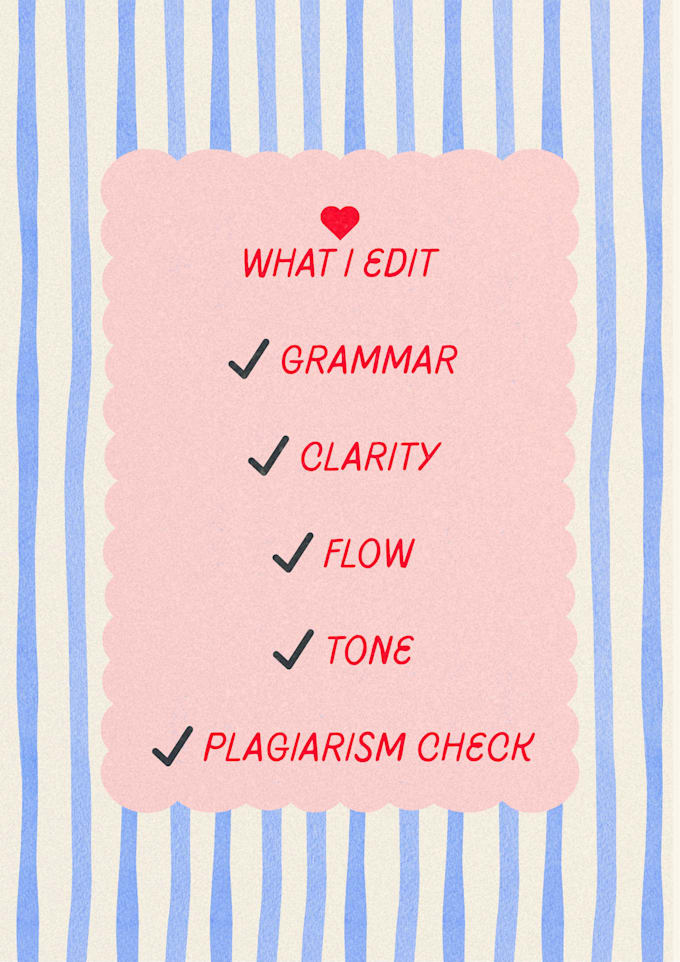 proofread and edit your text for grammar and clarity