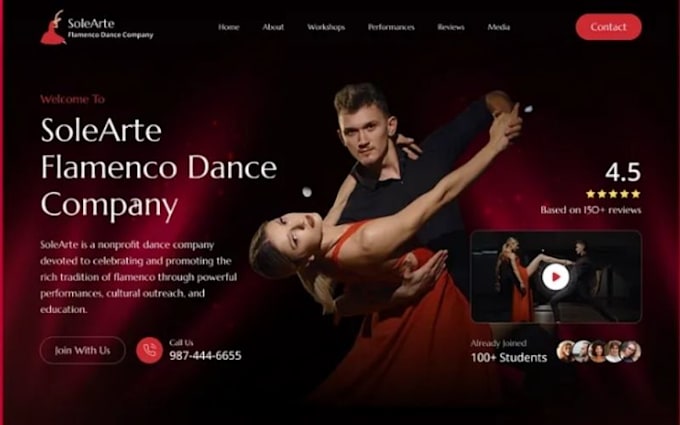 build ballet school dance studio website yoga group breakdance choreography site
