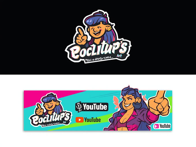 create youtube channel logo and banner art