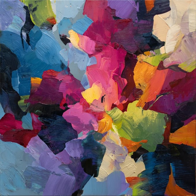 create unique printable digital oil paint abstract wall art