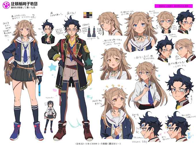 Draw character design sheet in anime style by Jexolimatu | Fiverr