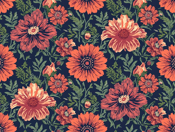 create floral pattern, textile design, seamless wrapping paper