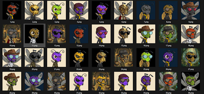 generate 10k nft art collection with metadata and rarities