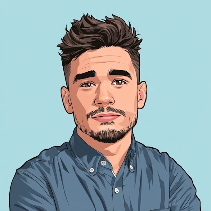 draw cartoon vector portrait with your face