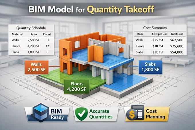 create california simple bim model for quantity takeoff