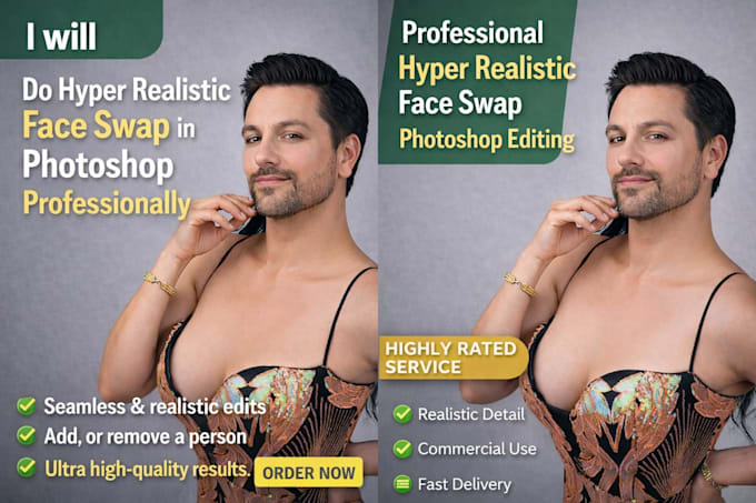 do face swap hyper realistic photoshop edit