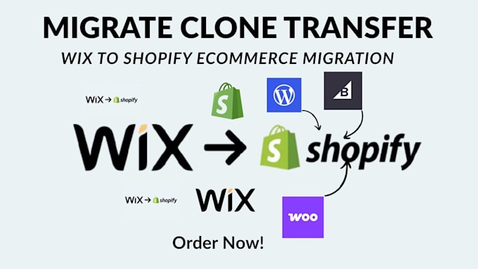 migrate clone copy wix to shopify redesign wordpress woocomerce to shopify store
