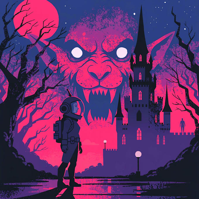 draw sci fi horror and fantasy scene concept illustration