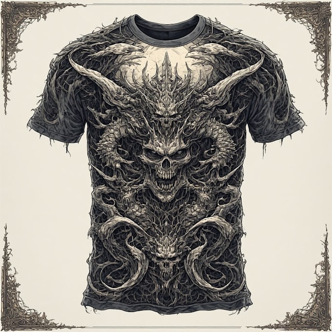 draw a detailed dark art illustration