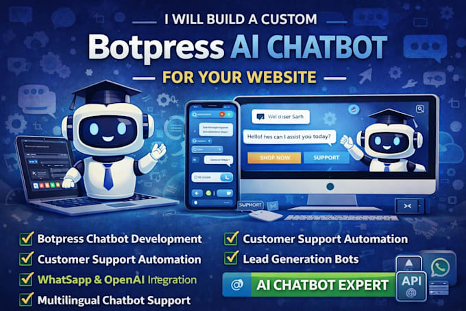 develop a custom botpress ai chatbot for your website