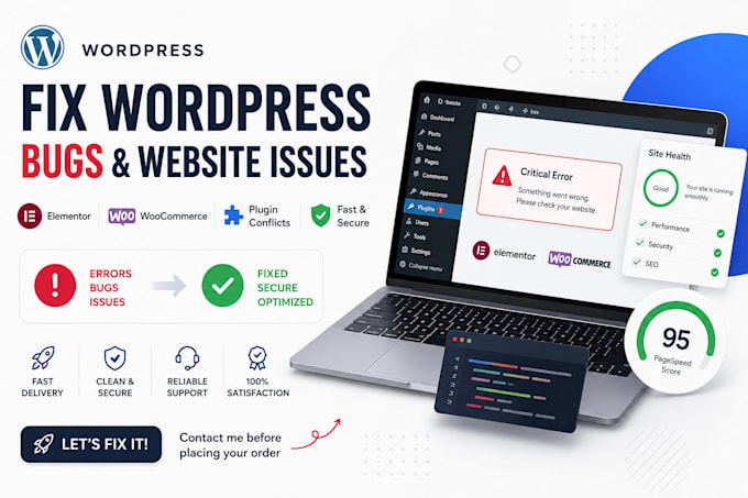 fix wordpress bugs, errors and website issues