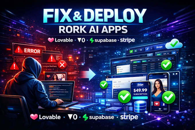 build, fix, and deploy rork ai app with supabase backend and lovable v0