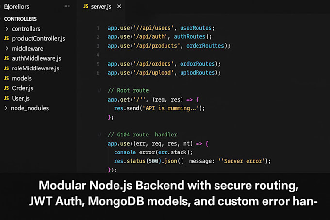 fix nodejs API bugs and build secure rest apis with mongodb