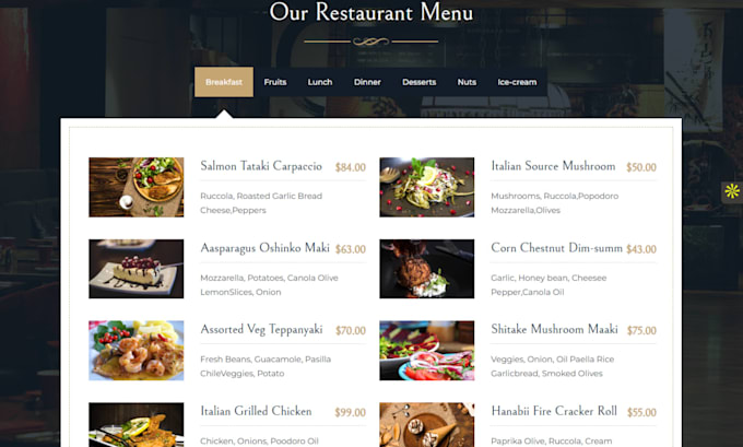 design a wordpress website for bakery, cafe, restaurant and catering