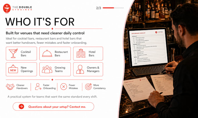 create bar sops, checklists and training docs for faster, consistent service
