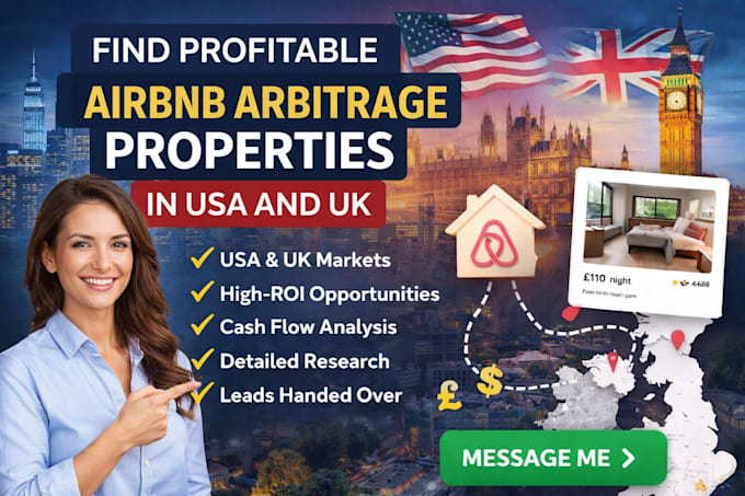 find profitable airbnb arbitrage properties in USA and UK