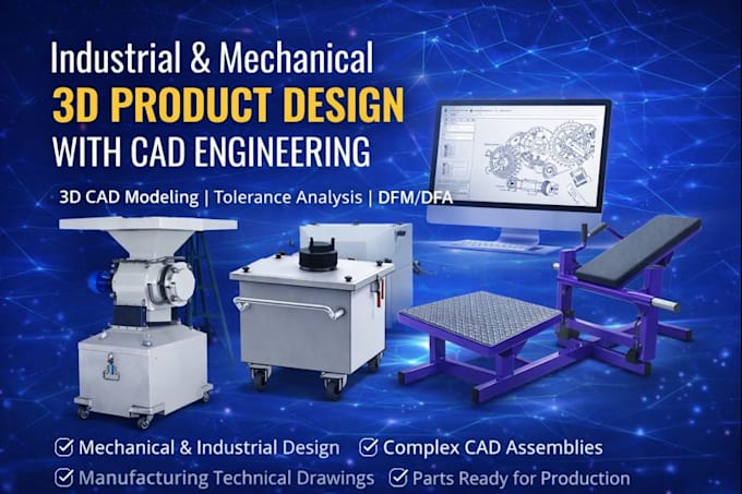 Create industrial and mechanical 3d product designs with cad ...