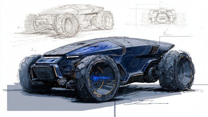 do a car graphic design industrial car design