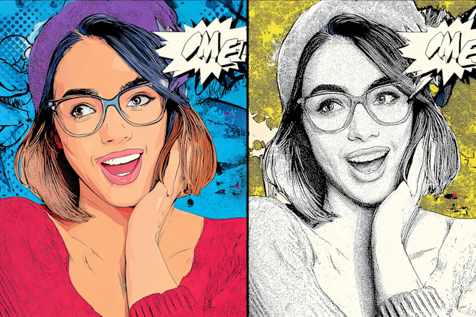 draw comic pop art portrait