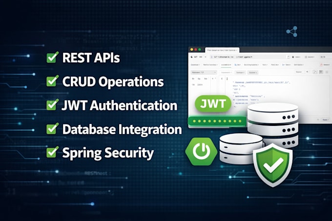 develop java spring boot rest API backend with authentication