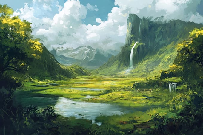 digitally paint fantasy landscape