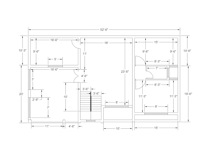 Draft blueprint for 2d house plan and floor plan by Ahsan2dplans | Fiverr