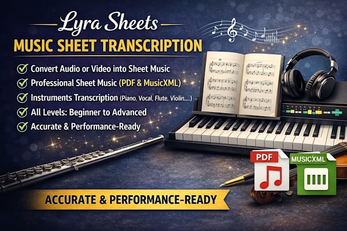 transcribe transpose and engrave your piano transcription into music sheet