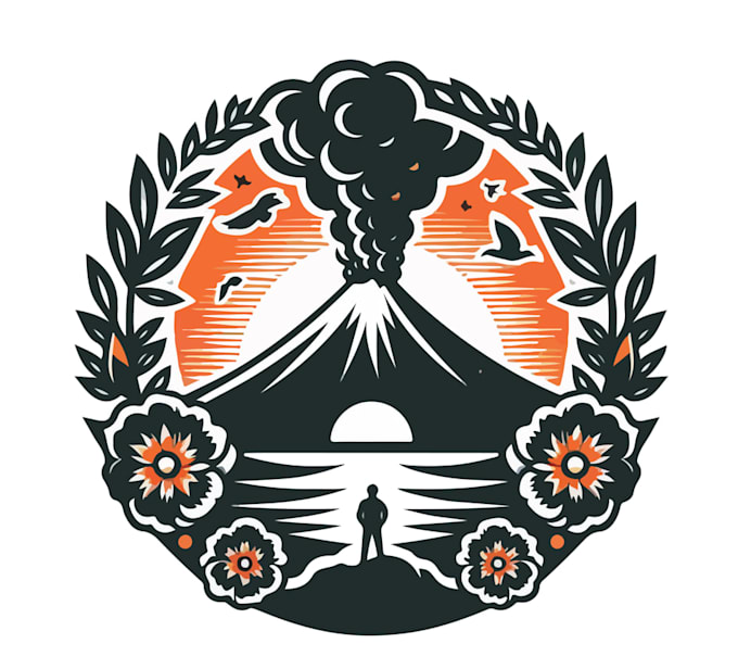 design professional volcano logo with my creative thinking