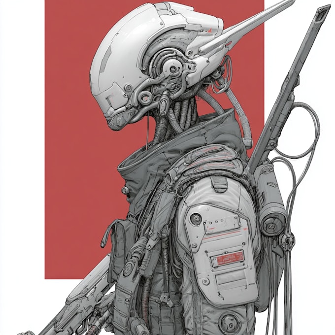 sci fi character illustration or sci fi character