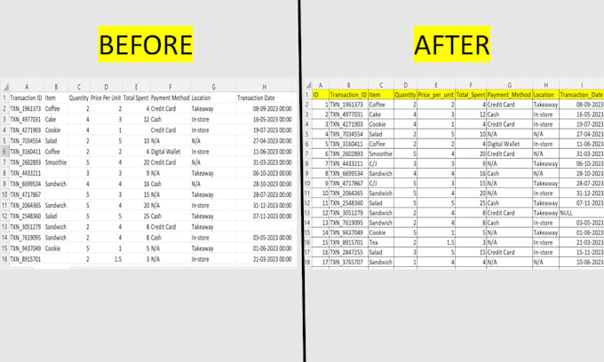 clean and format data, do convert pdf or image to excel or google sheets