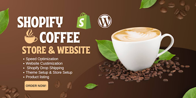 design coffee website, coffee shopify store, cafe website