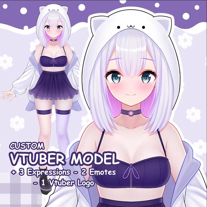 create a chibi vtuber or pngtuber avatar for streaming, chibi vtuber model
