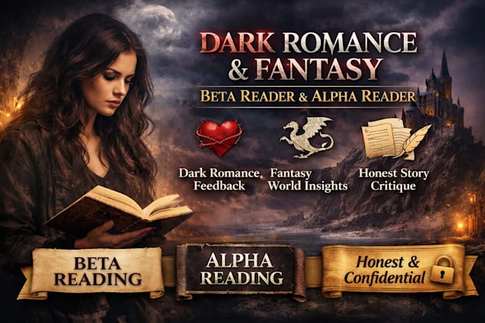 be your dark romance, fantasy beta reader and  alpha reader
