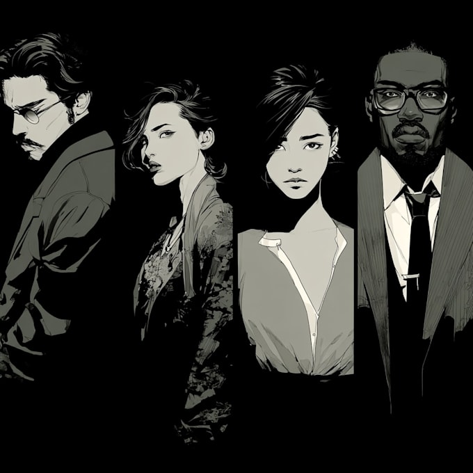 dark stylish comic graphic novel series illustration