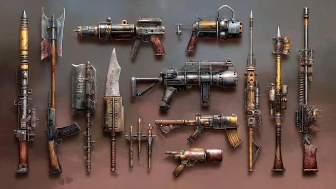design post apocalyptic weapons for games