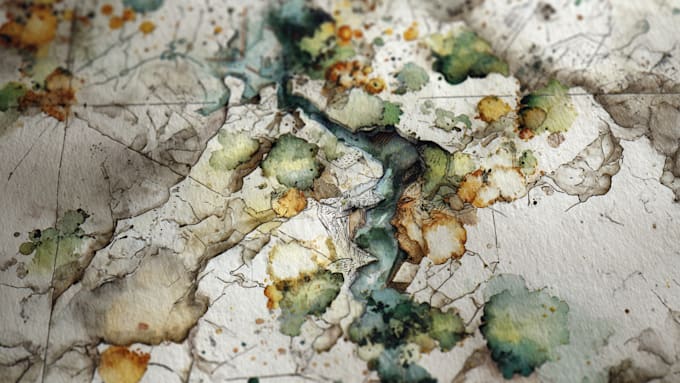 create a watercolor map for your wedding invitation
