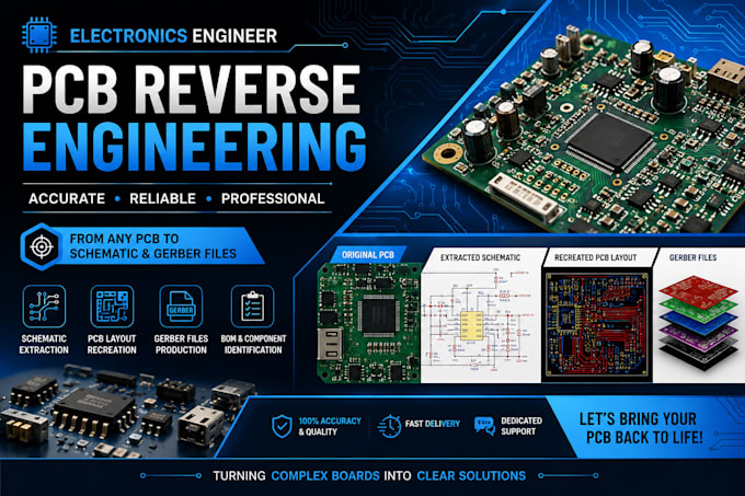 reverse engineer your pcb and recreate accurate schematic and pcb design