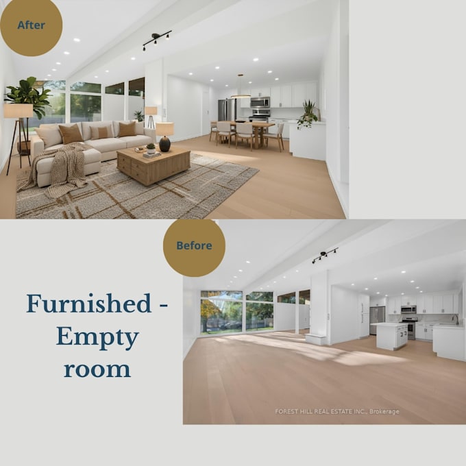 provide realist virtual staging for real estate listings