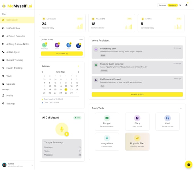 design and create automated custom admin KPI storytelling dashboard in website