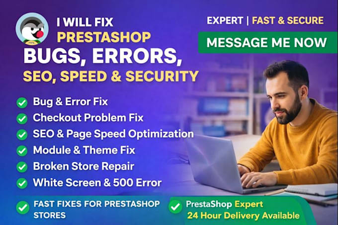 fix prestashop bugs errors SEO speed modules checkout and security