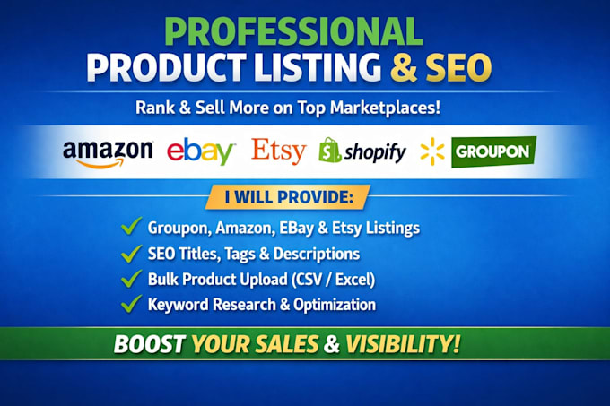 do groupon optimised business etsy amazon ebay amazon shopify product listing